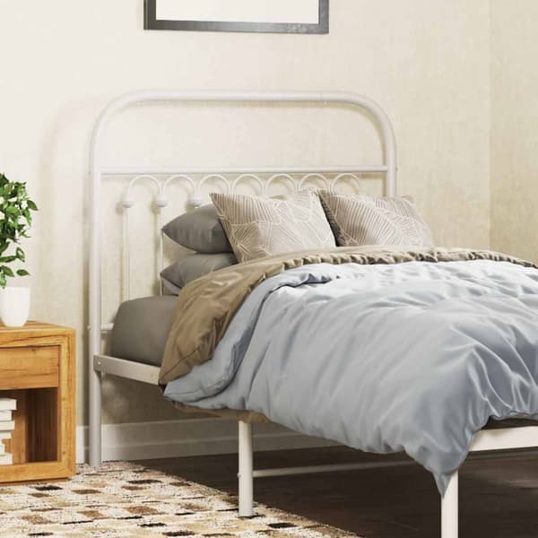 vidaXL metalsengegavl hvid 90 cm