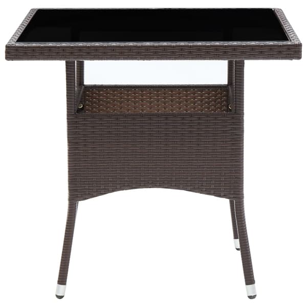 vidaXL brunt havebord i polyrattan