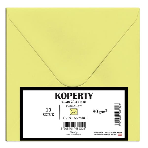 KW kuvert ljusgula 10 st
