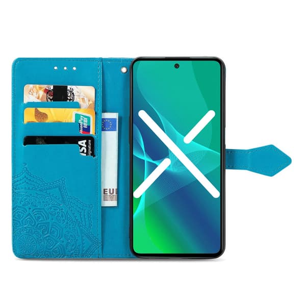 Realme 11 5G Flip-cover, Mandala, Blå