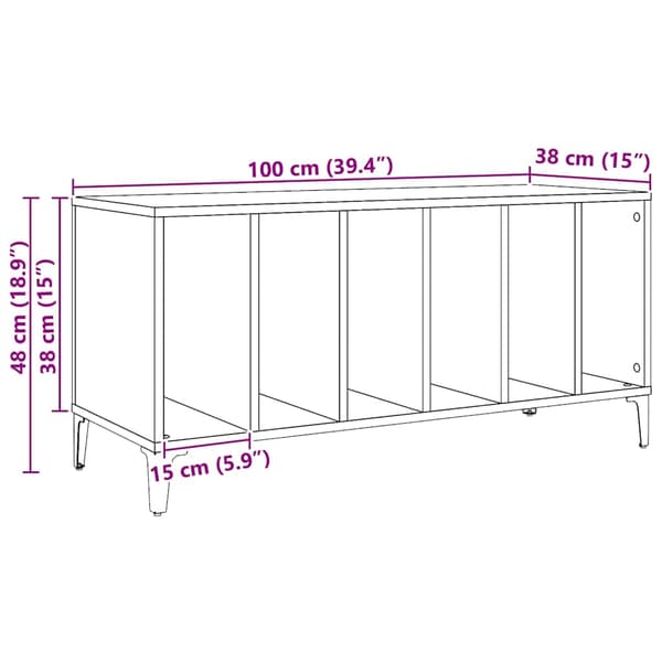 vidaXL pladeskab Artisan egetræ 100x38x48 cm