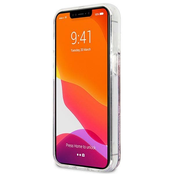 Guess 4G Big Liquid Glitter-cover til iPhone 13 Pro Max, lyserød