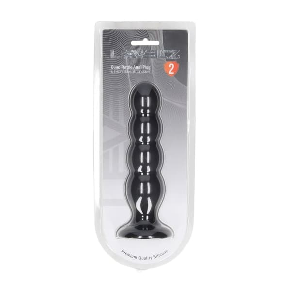 Quad Rattle Flydende Silikone Analprop - XL - Sort