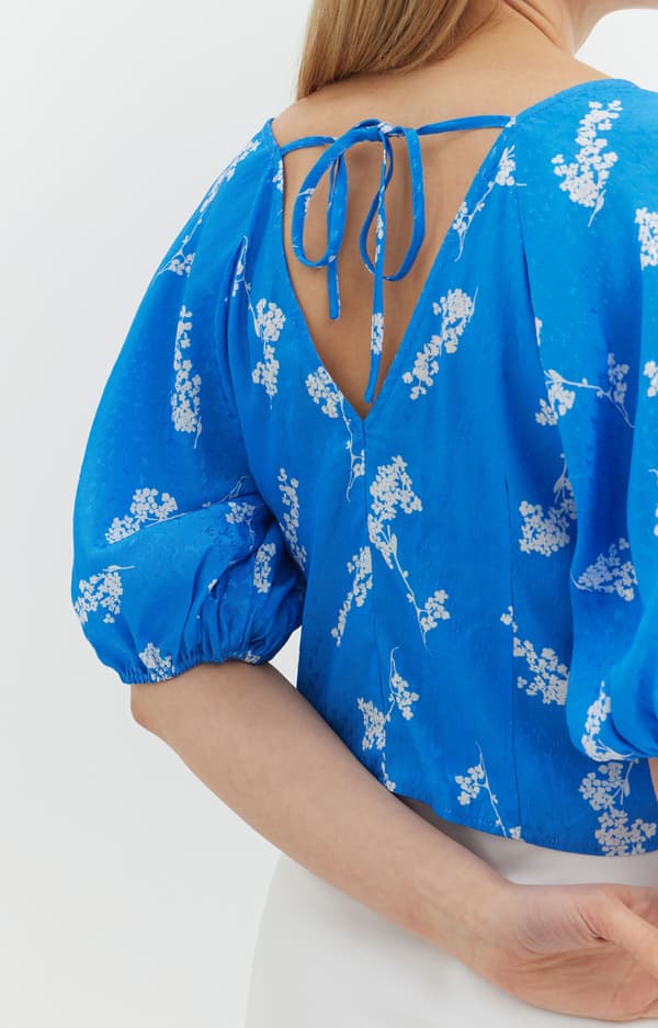 Jacquardblus med tryck 36
