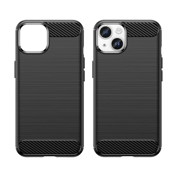 Flexibelt gelbakstycke för iPhone 14 Plus Carbon Case – svart