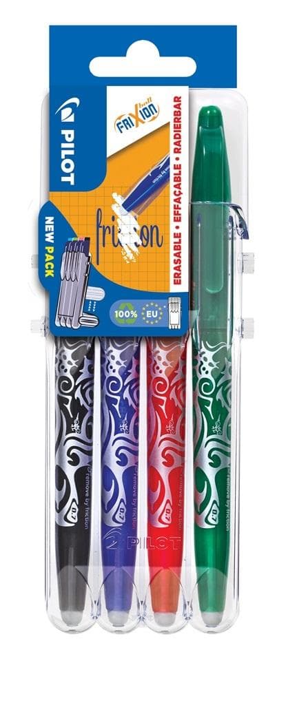 FriXion-kuulakärkikynät 4 kpl + PILOT-kotelo