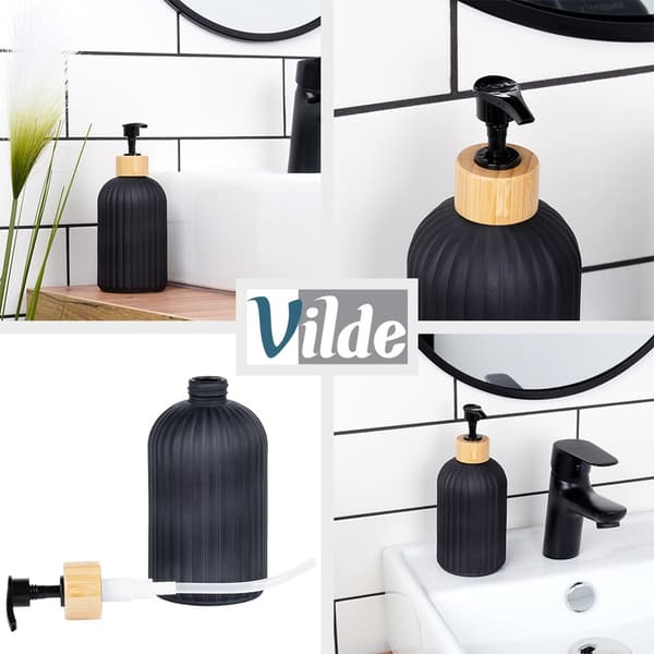 Saippuadispenseri lasinen musta 400 ml 2 kpl