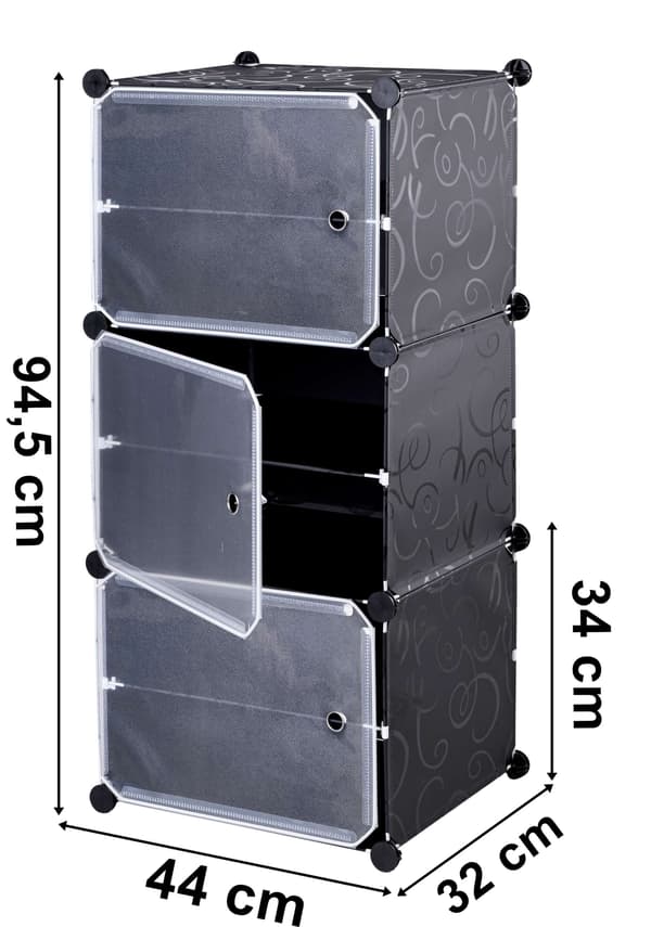 Pola modulaarinen kenkäkaappi musta