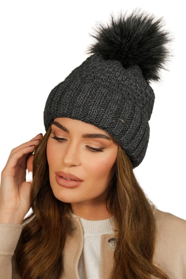 Kamea-Furja Graphite Vinterhatt för kvinnor med Eco Pompom