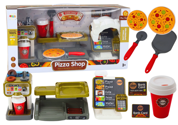 Set Shop Pizza Kaffemaskin Dryckeskassa