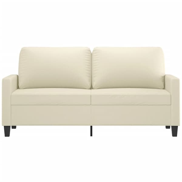 vidaXL 2-sitssoffa, krämfärgad, 140 cm, konstläder