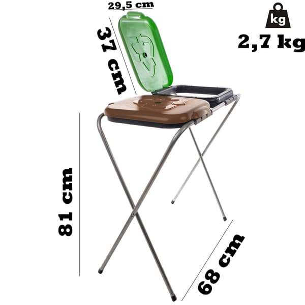 Stand pentru saci de sortare deseuri SORTEX 2 VERDE - MARO