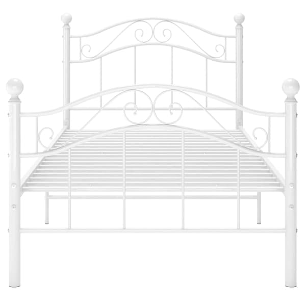 vidaXL Sängram vit metall 100 x 200 cm