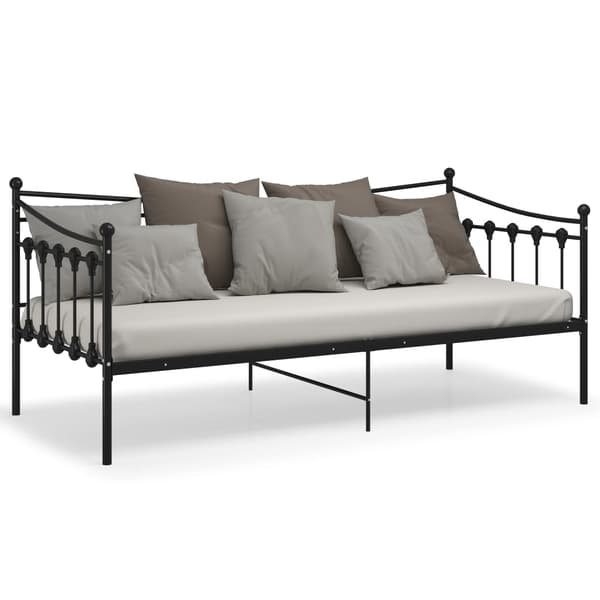 vidaXL sofastel sort metal 90x200 cm