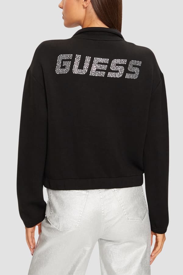 Guess sort damesweatshirt med lynlås Cecilia M