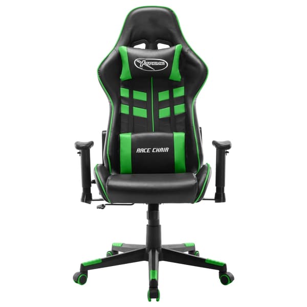 vidaXL gamingstol, sort og grøn, kunstlæder