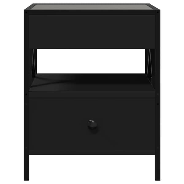 vidaXL Infinity LED natbord sort 40x40x51 cm