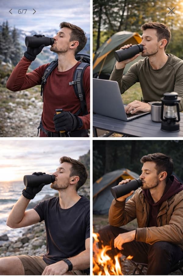 500 ml ståltermoflaske til varme og kolde drikke, sort