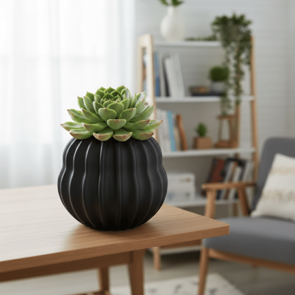 Moderne sort tøndeformet plantepotte