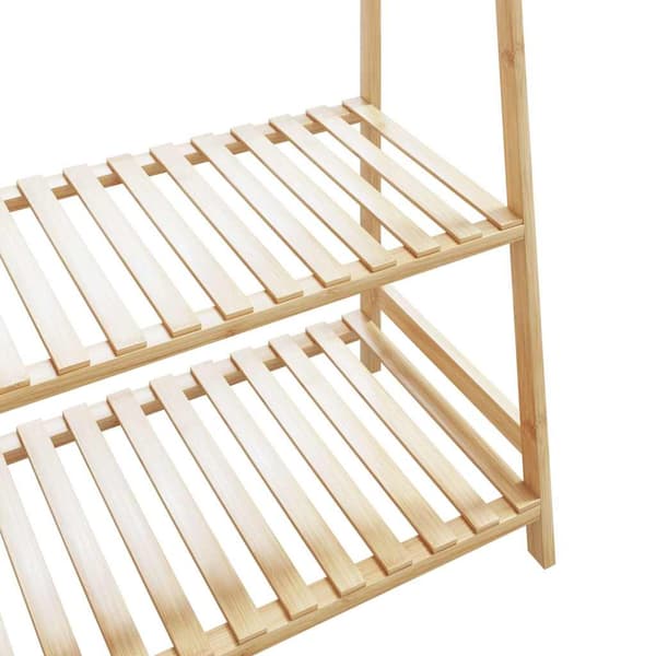 vidaXL Vaateteline hyllyillä 110x40x180 cm bambu