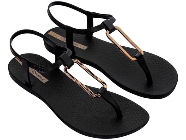 Ipanema Class Modern Sandal Fe Sort/Guld [83768 BN541] størrelse 40