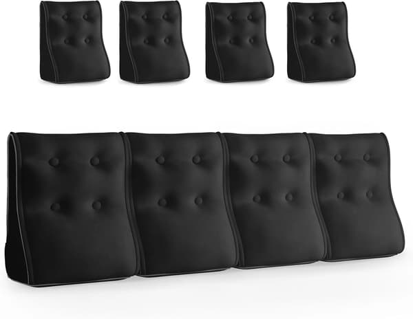 Modulær pude ergonomisk imiteret velour sort Modulær pude ergonomisk imiteret velour sort 50 cm