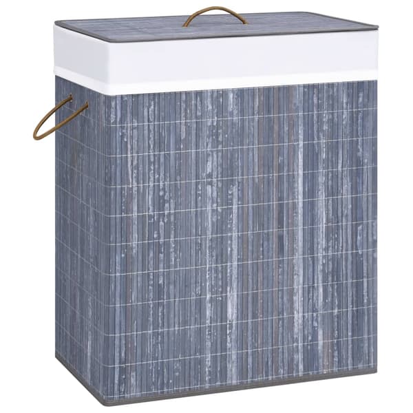vidaXL Bambuinen pyykkikori harmaa 100 l