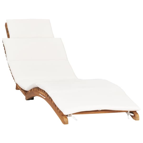 vidaXL Solstolar med dynor, set om 2, massiv teak