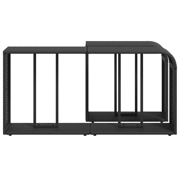 vidaXL skabe, sæt med 2, sort, polyrattan