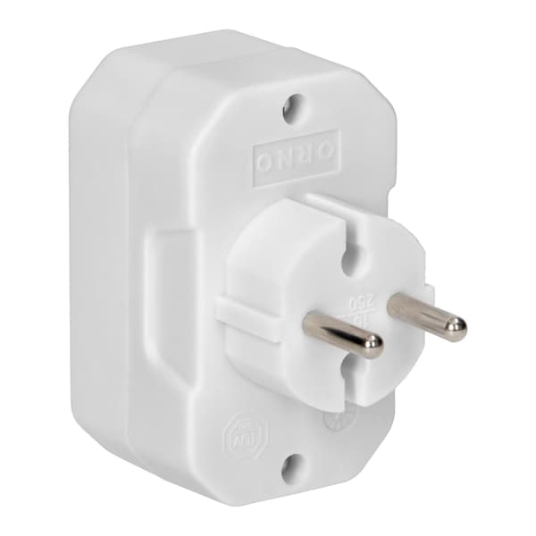 Elektrisk splitter 4x flade stikkontakter hvid