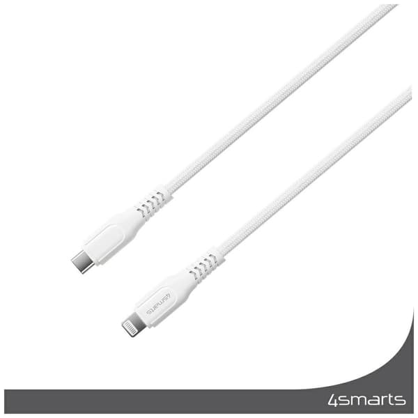 4smarts Lightning til USB-C Kabel 30W 1,5m Hvid