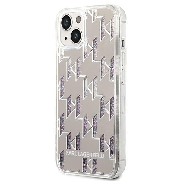 Karl Lagerfeld KLHCP14MLMNMS iPhone 14 Plus / 15 Plus 6,7" hårt skal silver/silver Liquid Glitter Monogram