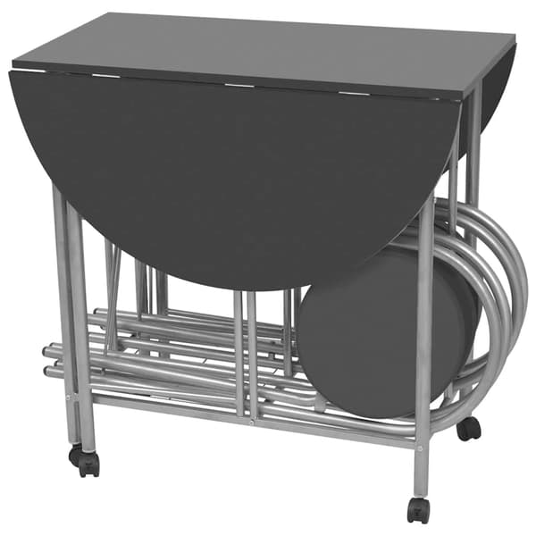 vidaXL 5-delt foldbart spisebordssæt MDF sort