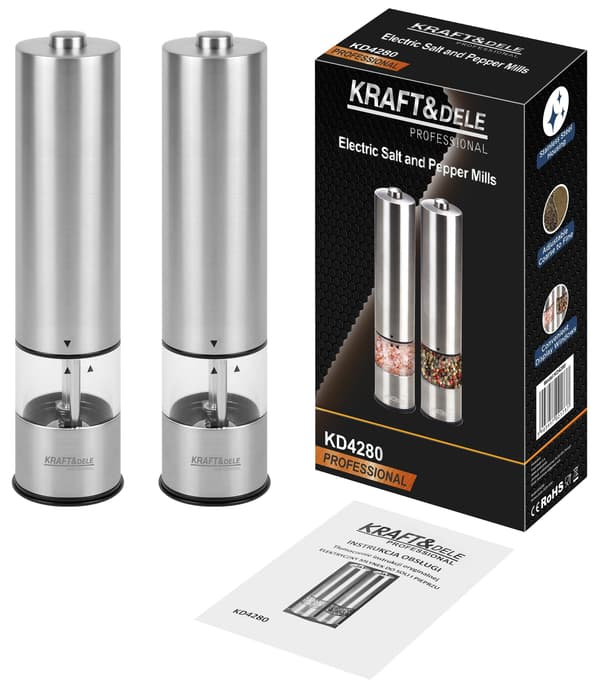 KD4280 Elektrisk peber- og saltkværn