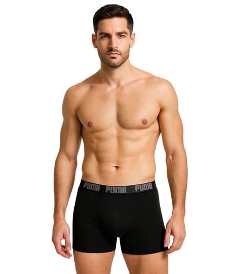 Puma Herr Basic Boxer 2-pack svartgrå [521015001 691] rM