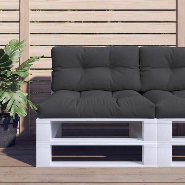 vidaXL pallehynder til sofa, 2 stk., sort, stof