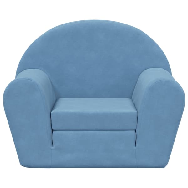 vidaXL børnesofa, blå, blød plys