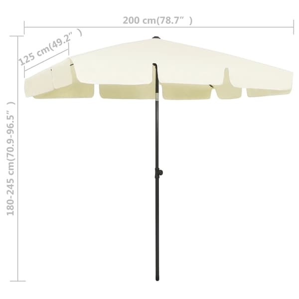 vidaXL strandparasol sandgul 200x125 cm