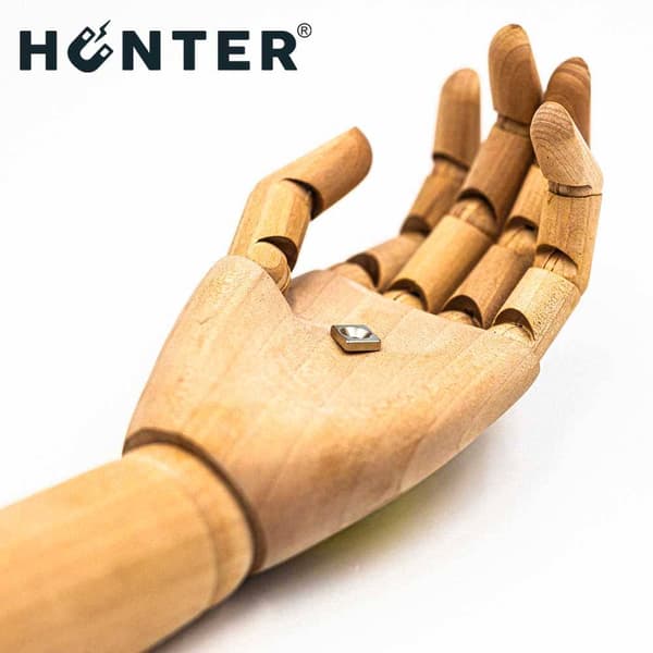 Neodymplattmagnet med skruvhål 12x10x3 mm rektangulär Hunter