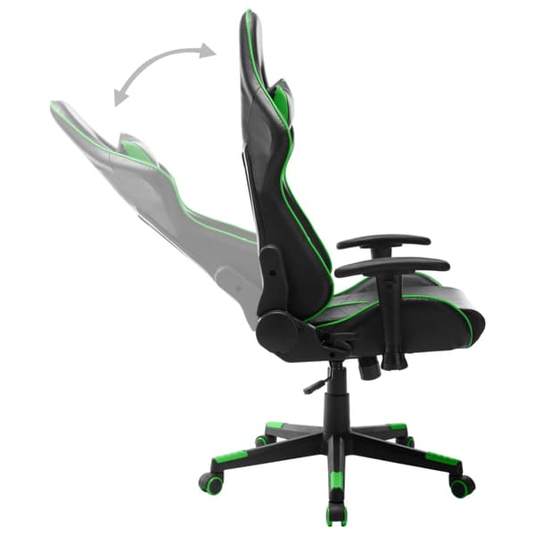 vidaXL gamingstol, sort og grøn, kunstlæder