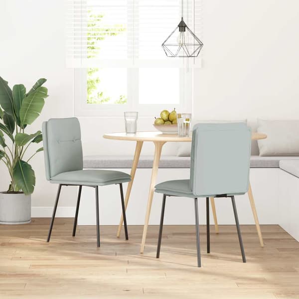 vidaXL Ruokatuolit, 2 kpl, vaaleanharmaa, sametti