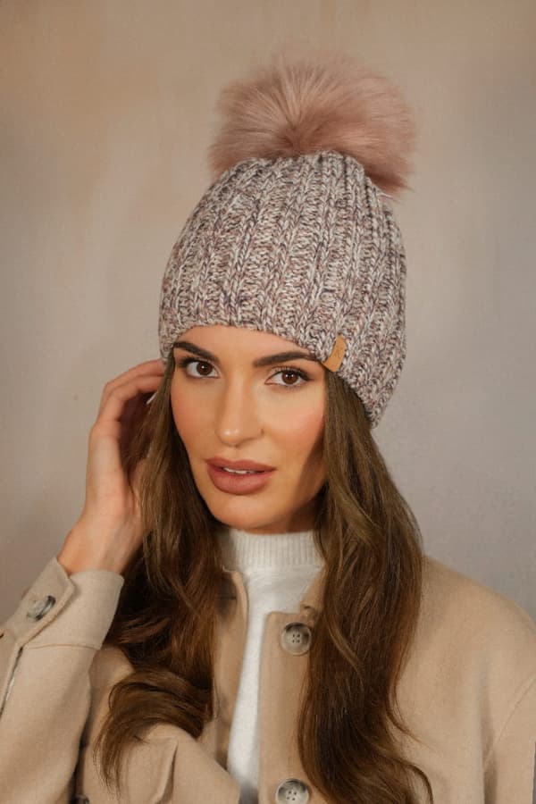 WEZYR vinterhue med pompon, pink