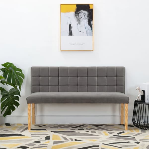 vidaXL Bänk, 140 cm, grå, klädd i sammet