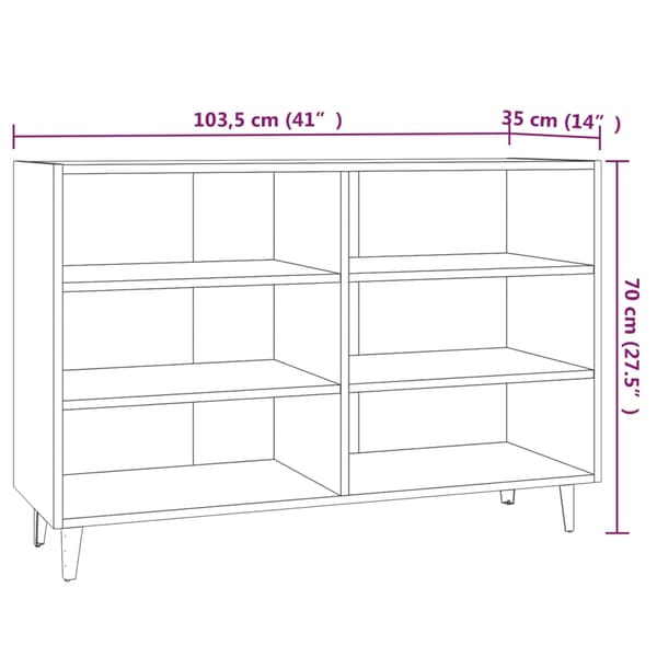 vidaXL skab røget eg 103,5x35x70 cm