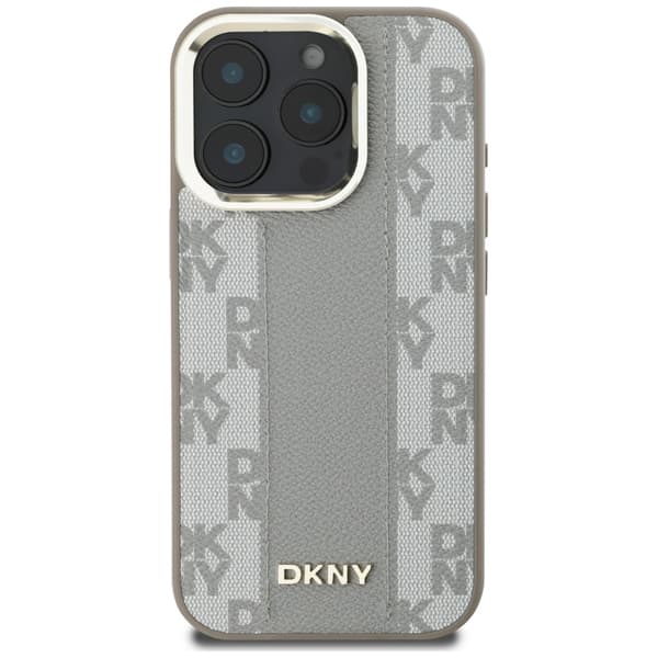 DKNY Magsafe-etui med ternet mønster til iPhone 16 Pro Max, beige