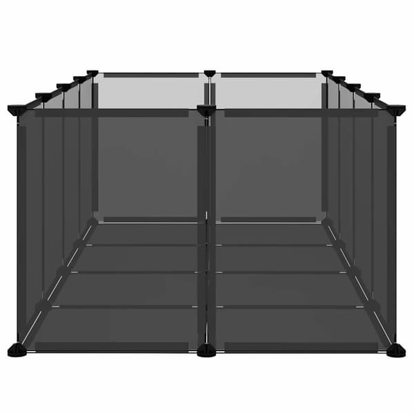 vidaXL bur til små dyr sort 144x74x46,5 cm PP og stål