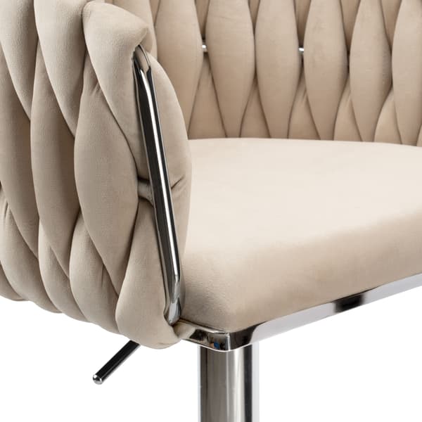 Cofton Krom Beige Sammets Barstol