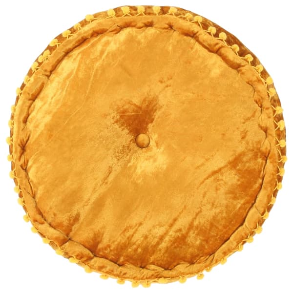 vidaXL Rund sammetssittpuff 40x20 cm senapsgrå