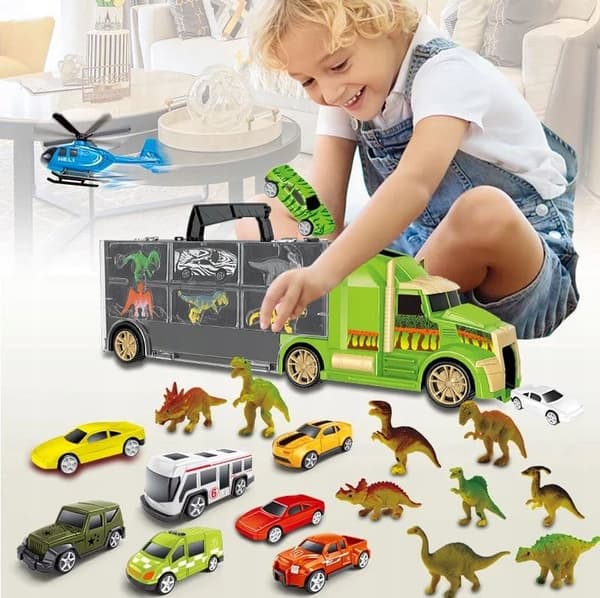 Dinosaur lastbil bil bugseringsvogn biler bilbane 7 i 1