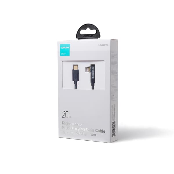 Vinklet kabel til iPhone USB-C - Lightning 20W 480 Mbps 1,2m blå